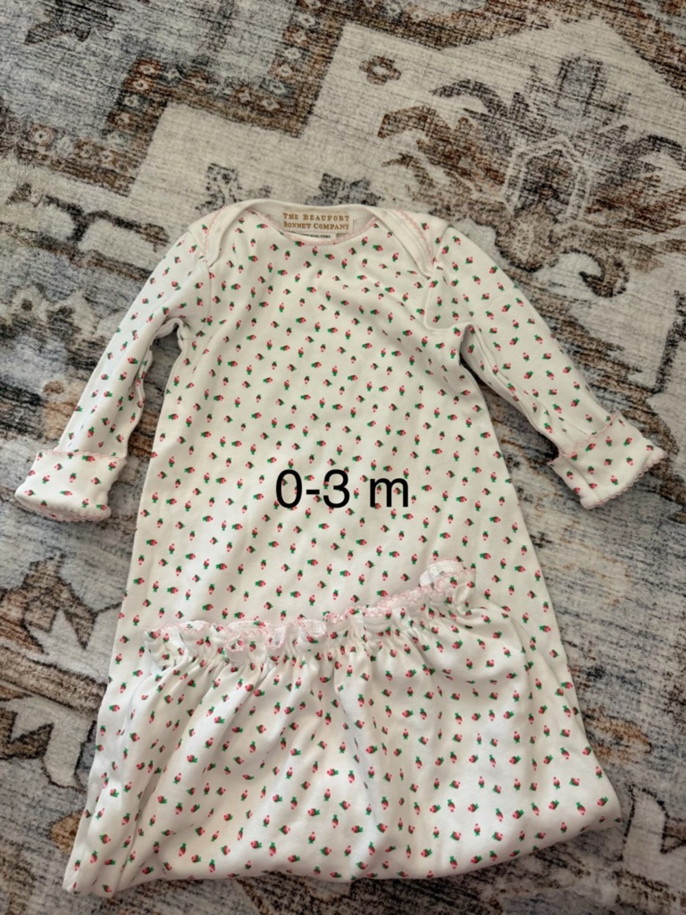 The Beaufort Bonnet Company Cream Floral Baby Pajama Set